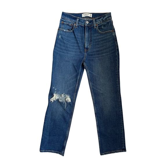 Abercrombie & Fitch AF The Ankle Straight Cropped Jeans 0 S 25 - Picture 2 of 6